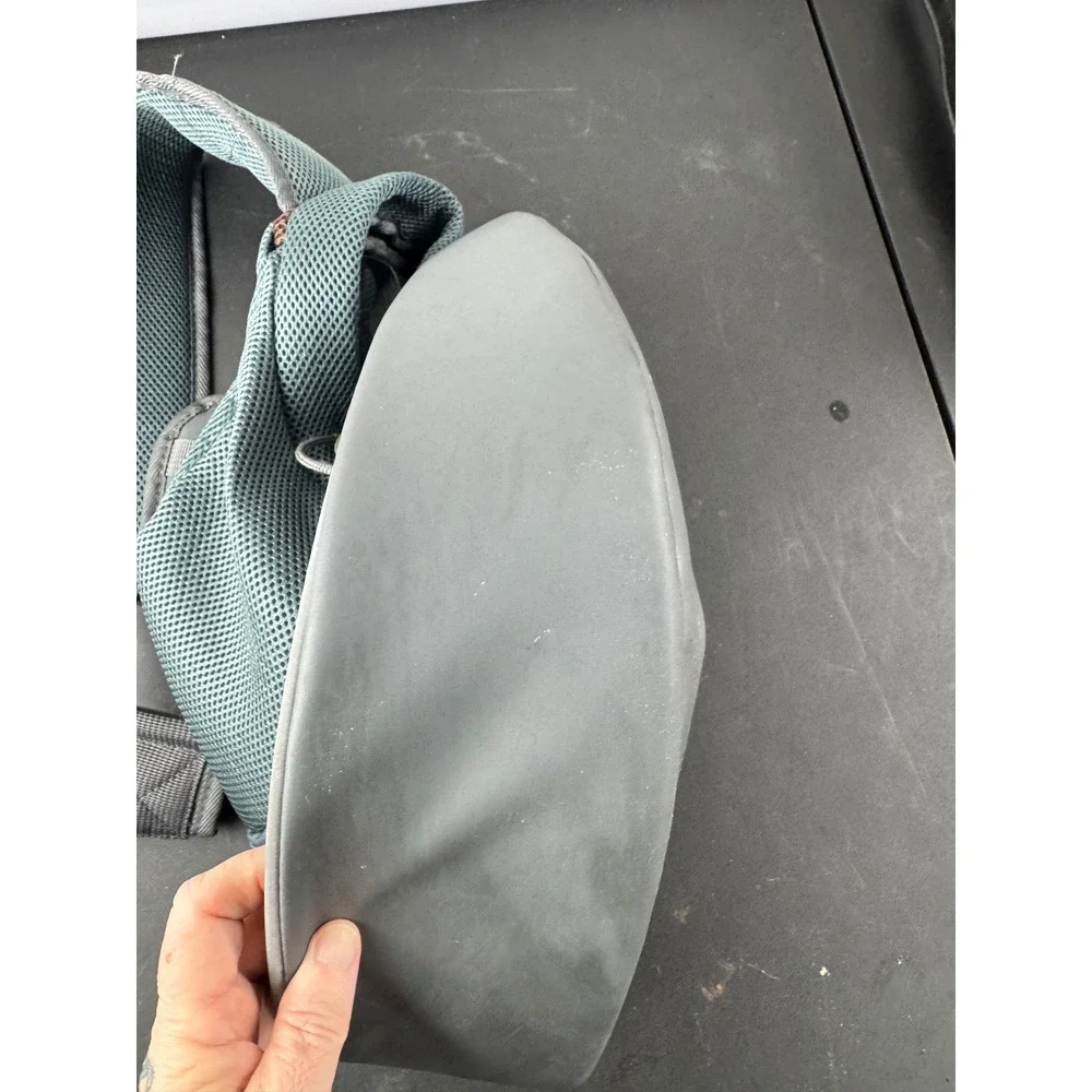 Small Pet Sling Carrier Mesh Crossbody Hands-Free Travel Bag Gray Teal